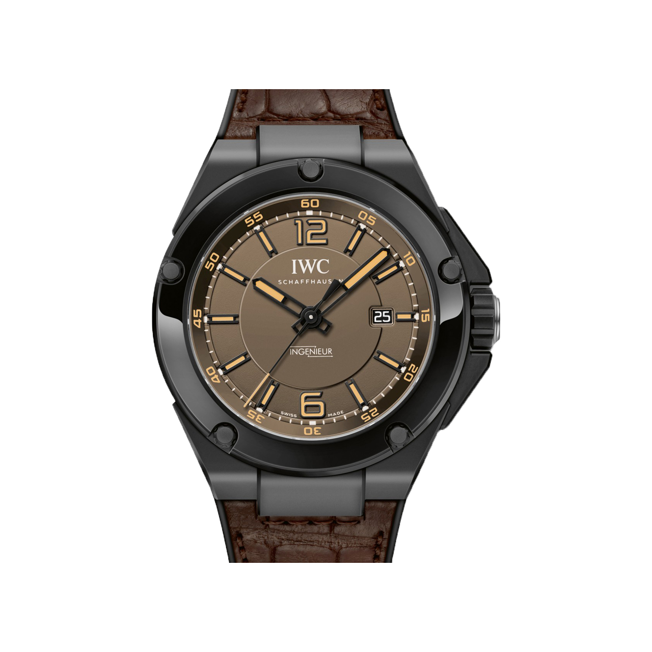 IWC Ingenieur IW322504 Brown Leather Strap 46 mm Brown Dial