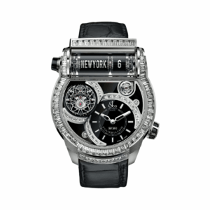Jacob & Co. Epic SF24 Tourbillon Baguette ES802.30.BD.BD.A White Gold 2 Timezone 45mm Black Dial Mens Watch