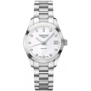 Longines Conquest Classic Mother Of Pearl Dial Automatic 34Mm Ladies Watch