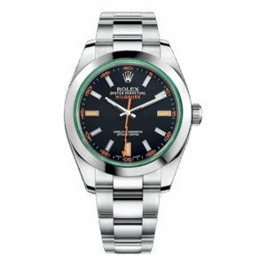 Rolex Milgauss 116400Gv Black Dial With Green Crystal 40Mm Stainless Steel Oyster Bracelet