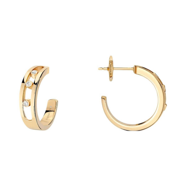 Messika Move Hoop 04407-YG Yellow Gold Diamond Earrings - Image 3