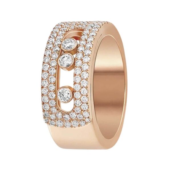 Messika Move Noa Gm 10102-PG-52 Pave Pink Gold Diamond Ring - Image 3
