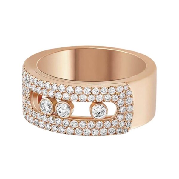 Messika Move Noa Gm 10102-PG-52 Pave Pink Gold Diamond Ring - Image 2