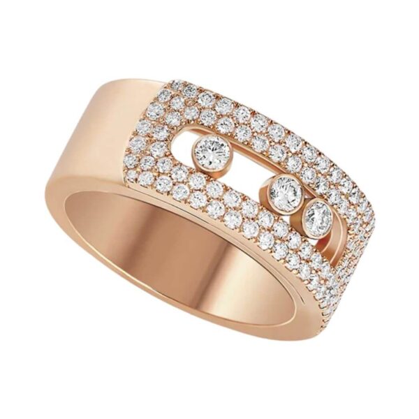 Messika Move Noa Gm 10102-PG-52 Pave Pink Gold Diamond Ring - Image 4
