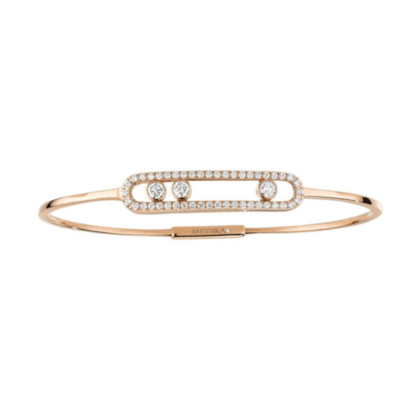 Messika Move Pave Thin 05032-PG Rose Gold Diamond Bracelet - Image 2