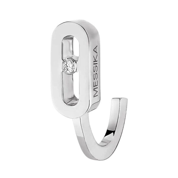 Messika Move UNO Mini Hoops 10050-WG White Gold Diamond Earrings - Image 2
