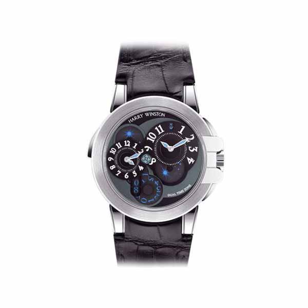 Harry Winston Ocean Dual Time 44Mm 18K White Gold Men’S Watch