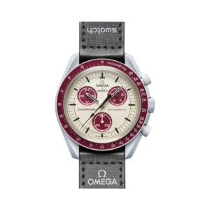 Omega X Swatch Mission To Pluto So33M101 Moonswatch Burgundy Bioceramic