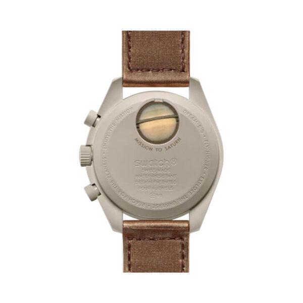 Omega X Swatch Mission To Saturn So33T100 Moonswatch Light Brown - Image 2