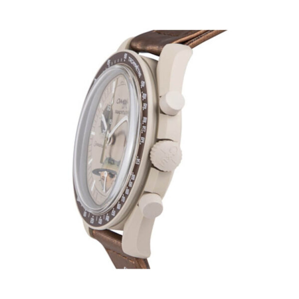Omega X Swatch Mission To Saturn So33T100 Moonswatch Light Brown - Image 4