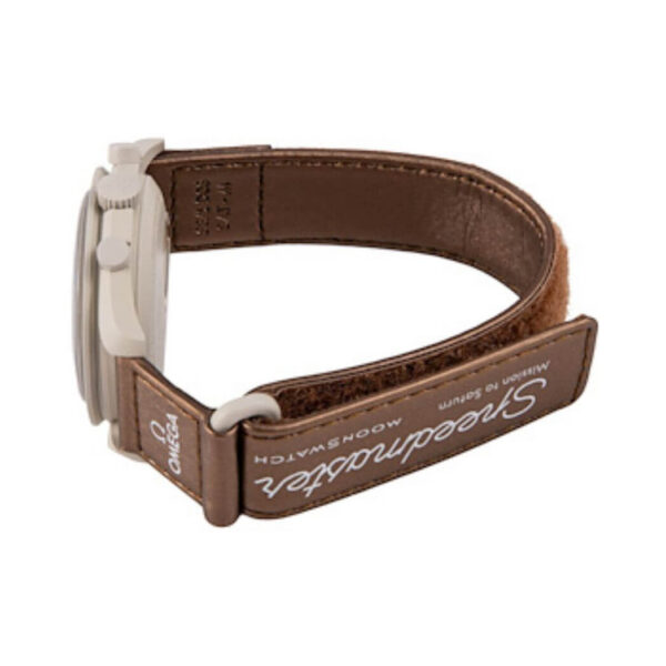 Omega X Swatch Mission To Saturn So33T100 Moonswatch Light Brown - Image 5