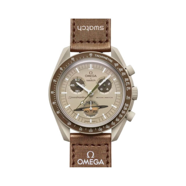 Omega X Swatch Mission To Saturn So33T100 Moonswatch Light Brown