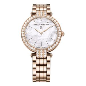 Harry Winston Premier Mother Of Pearl Diamond Dial Ladies 18K Rose Gold Watch