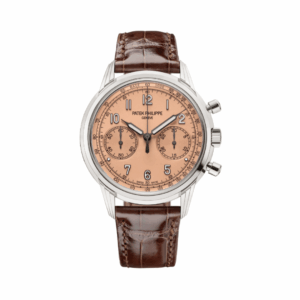 Patek Philippe Complications 5172G-010 Rose Gilt Salmon Dial 18Kt White Gold Chocolate Leather Straps