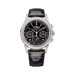 Patek Philippe Grand Complications 5271P-010 Platinum with Baguette Diamond Bezel and Lugs Black Dial 41mm Men’s Watch
