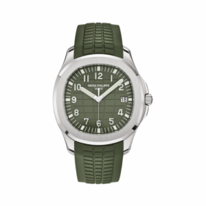 Patek Philippe Aquanaut 5168G-010 Jumbo Khaki Green Dial 18K White Gold Khaki Green Rubber Strap