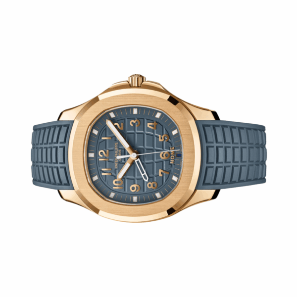 Patek Philippe Aquanaut 5269R-001 Travel Time Quartz Rose Gold 38.8mm Blue Dial Unisex Watch - Image 2