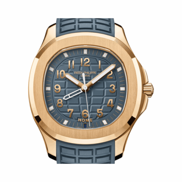 Patek Philippe Aquanaut 5269R-001 Travel Time Quartz Rose Gold 38.8mm Blue Dial Unisex Watch - Image 3