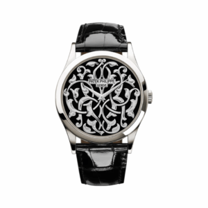 Patek Philippe Calatrava 5088/100P-001 Automatic Crocodile Skin 38mm Black Dial Mens Watch