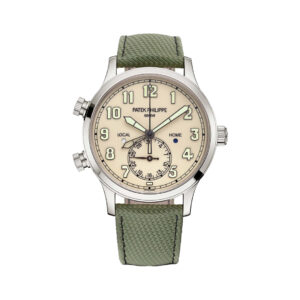 Patek Philippe Calatrava Complications 5524G-010 Pilot Travel Time White Gold 42mm Beige Dial Men’s Watch