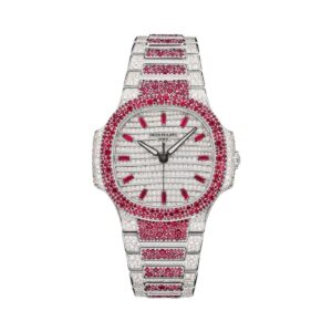 Patek Philippe Nautilus 7118-1452G-001 Haute Joaillerie Diamond Gel 35mm White Dial Womens Watch