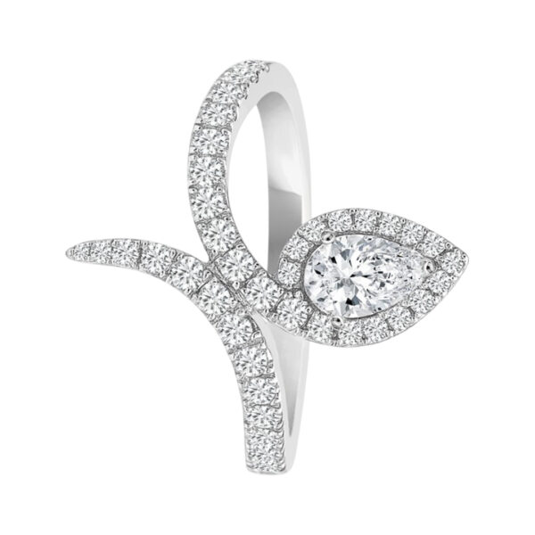 Pear & Round Ring -1.00 CTS,1048R,HRD-F-G/VS-SI,Total Wt – 4.13gm - Image 2