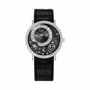 Piaget Altiplano 900P G0A39120 White Gold Baguette Diamond 38mm Gray Dial Womens Watch