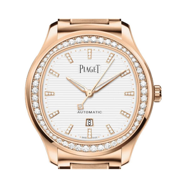 Piaget Polo G0A46020 Date Diamond Bezel 18K Rose Gold White Dial - Image 6