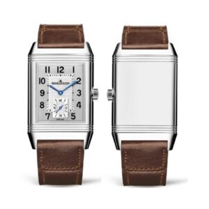 Jaeger-Lecoultre Reverso Classic Q3858522 Silver Dial Large Small Seconds 45.6Mm X 27.4Mm Stainless Steel Brown Leather Straps Watch