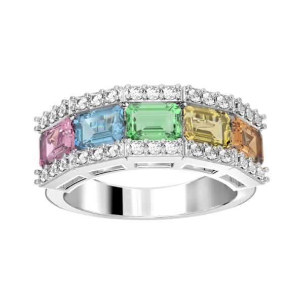 RAINBOW SAPPHIRE OCTAGONAL RING- 3.09 CTS- HRD-G-H/SI 788R,Total Wt – 5.81gm - Image 2