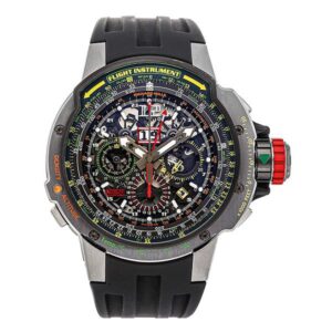 Richard Mille Rm 39-01 Automatic Winding Flyback Chronograph Aviation 50Mm Stainless Steel Black Rubber Men’S Watch