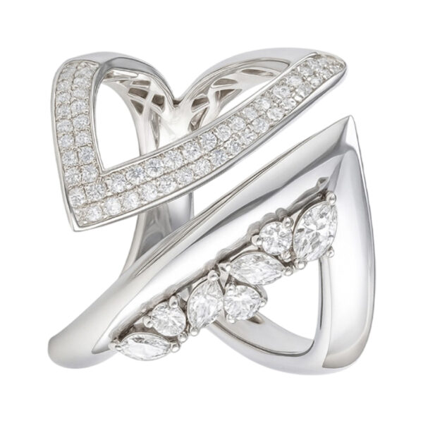 ROUND-MARQUISE RING-HRD-F-G/VS 0.77 CTS- A15R,Total Wt – 7.09gm - Image 2