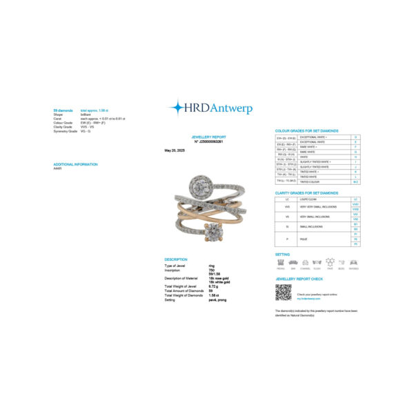 ROUND RING-HRD-E-F/VVS-VS 1.58 CTS- A44R,Total Wt -6.72gm - Image 3