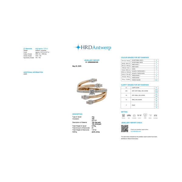 ROUND RING-HRD-F-G/VVS-VS 1.21 CTS- A45R,Total Wt -6.76gm - Image 3
