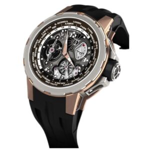 Richard Mille Rm 58-01 Manual Winding Tourbillon Worldtimer Jean Todt 50Mm Rose Gold Black Rubber Straps Men’S Watch