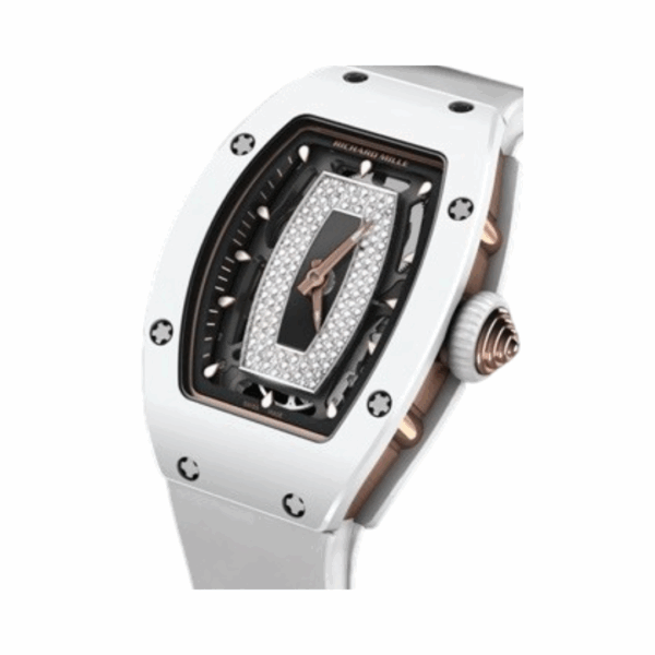 Richard Mille RM07-01 White Ceramic White Rubber Straps - Image 2