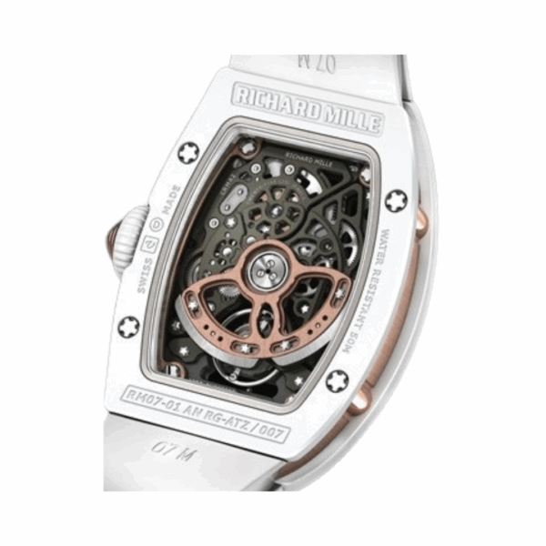Richard Mille RM07-01 White Ceramic White Rubber Straps - Image 3