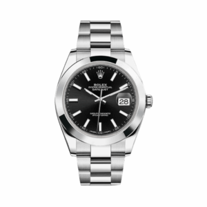 Rolex Datejust 126300 BKIO Stainless Steel Oyster Bracelet Black Index Dial