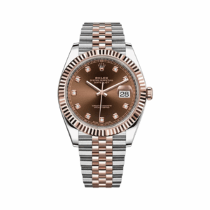 Rolex Datejust 126331-0004 Fluted Bezel 18Kt Everose Gold Chocolate Diamond Dial