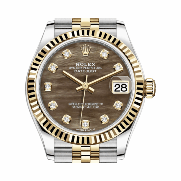 Rolex Datejust 278273 DKMDJ Dark 18K Yellow Gold And Steel 31mm MOP Diamonds Dial Womens Watch - Image 3