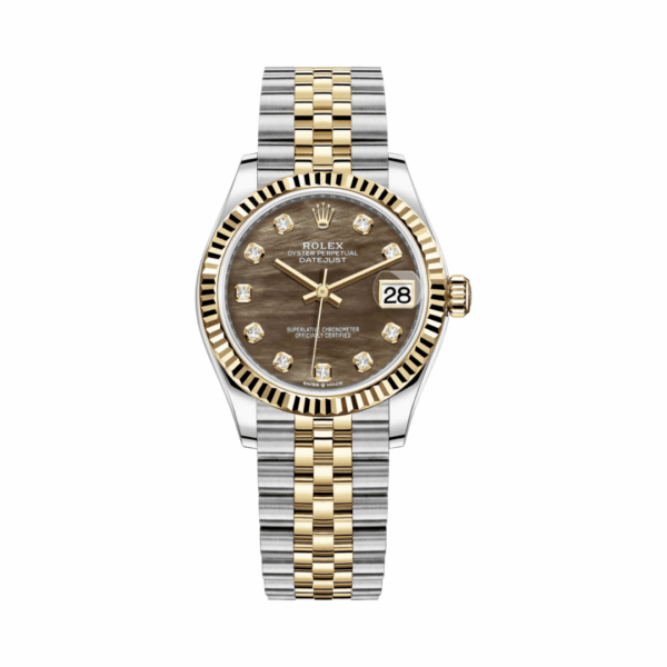 Rolex Datejust 278273 DKMDJ Dark 18K Yellow Gold And Steel 31mm MOP Diamonds Dial Womens Watch