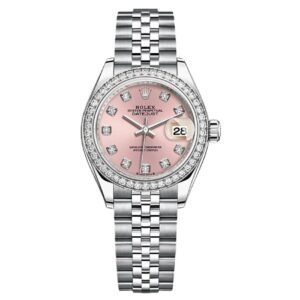 Rolex Datejust M279384Rbr-0003 28Mm Diamond Bezel Silver-Tone