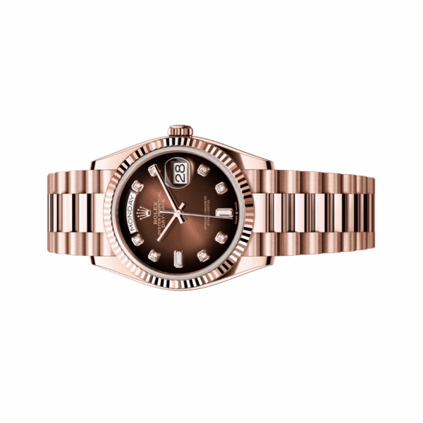Rolex Day-Date 36 m128235-0037 18ct Everose Gold 36mm Brown Ombré Diamond Dial Unisex Watch - Image 5