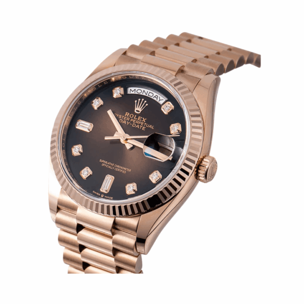 Rolex Day-Date 36 m128235-0037 18ct Everose Gold 36mm Brown Ombré Diamond Dial Unisex Watch - Image 4