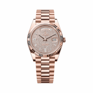 Rolex Day-Date 40 Oyster Perpetual 228235-0036 18ct Everose Gold Diamond Paved Dial 40mm Mens Watch
