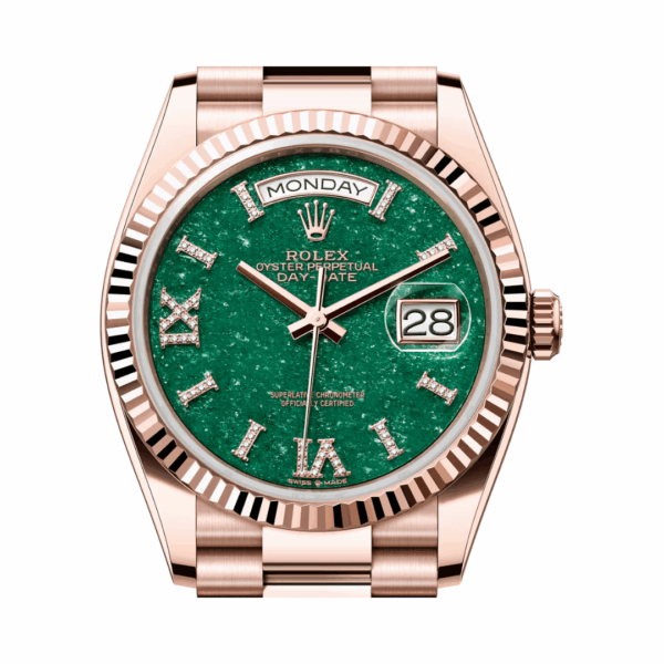Rolex Day Date Aventurine 128235-0068 Everose Gold Green Aventurine Green Dial - Image 3