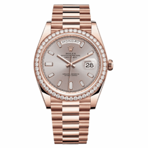 Rolex Day-Date M228345Rbr-0007 Oyster Everose Gold And Diamonds