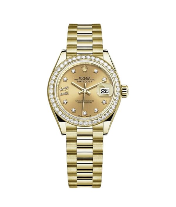 Rolex Lady Datejust M279138Rbr-0006 28Mm Yellow Gold And Diamond