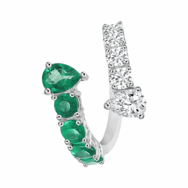 Round-Pear CS Ring – 2.37 CTS,HRD-G-H VS-SI,1046R,Total Wt – 4.71gm - Image 2