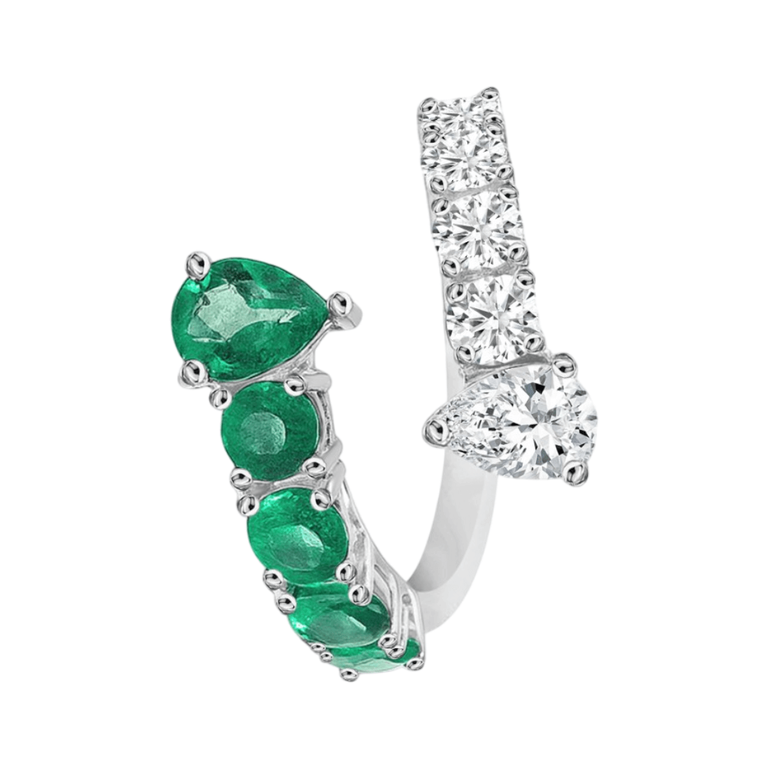 Round-Pear CS Ring – 2.37 CTS,HRD-G-H VS-SI,1046R,Total Wt – 4.71gm - Image 2